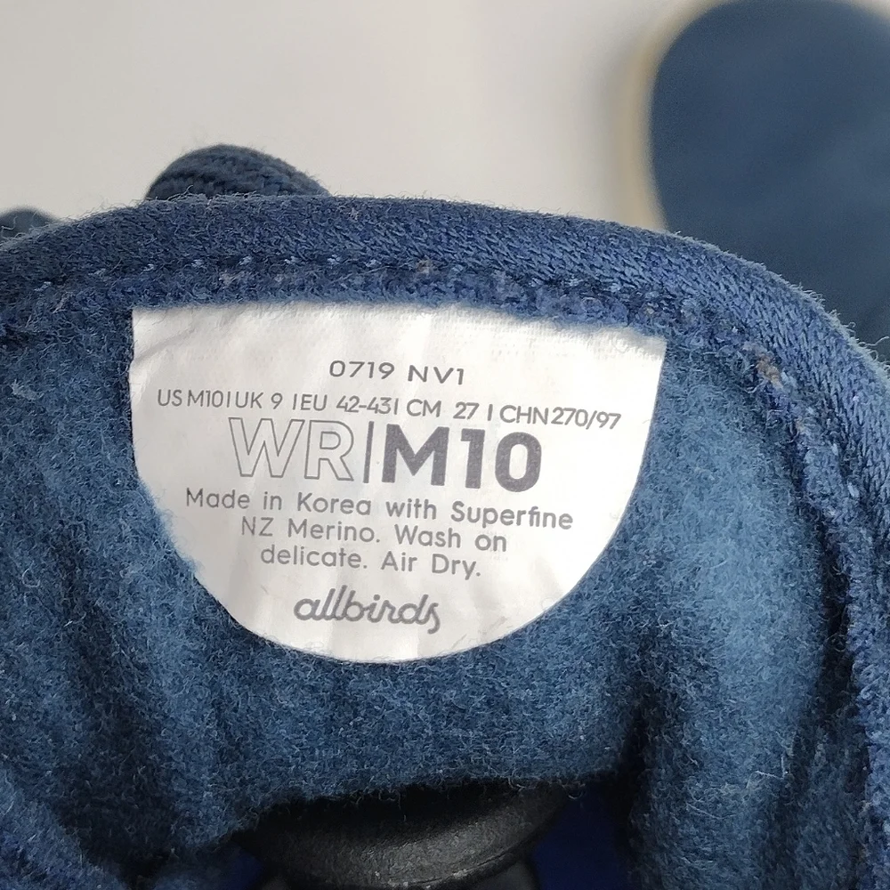 Allbirds WR Wool Runner Blue Men's Training Running Athletic Shoes Sz M10
